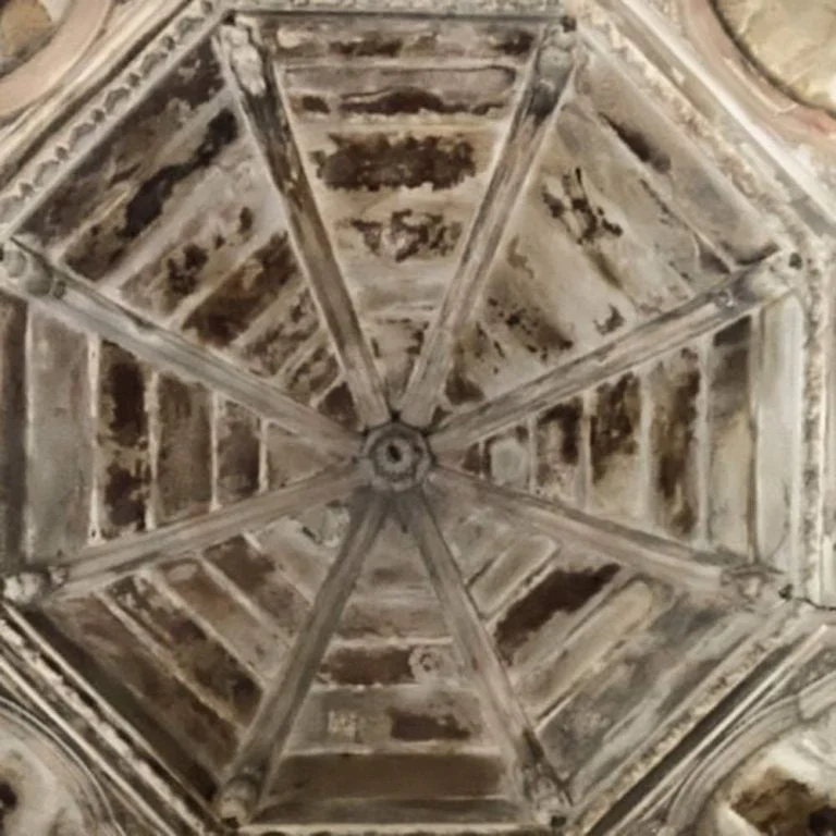Ribbed ceiling of garbhagriha